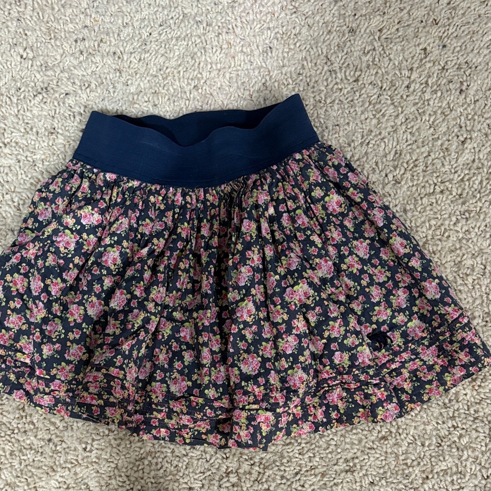 Abercrombie & Fitch Kids Floral Skirt with Dark Blue Waistband